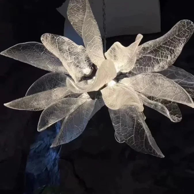 Creative Bionic Resin Leaves Chandelier for Living Room/Dining Room/Staircase - Wall Lamp/W27.5"*H59.1"Warm LightBlushlighting