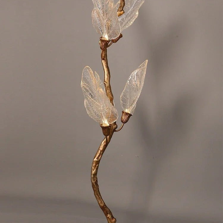 Creative Bionic Resin Leaves Chandelier for Living Room/Dining Room/Staircase - Floor Lamp/D23.6"*H63"Warm LightBlushlighting