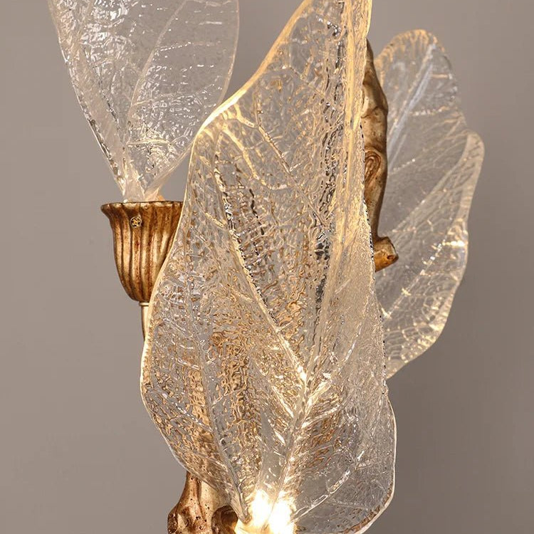 Creative Bionic Resin Leaves Chandelier for Living Room/Dining Room/Staircase - Wall Lamp/W31.5"*H70.8"Warm LightBlushlighting
