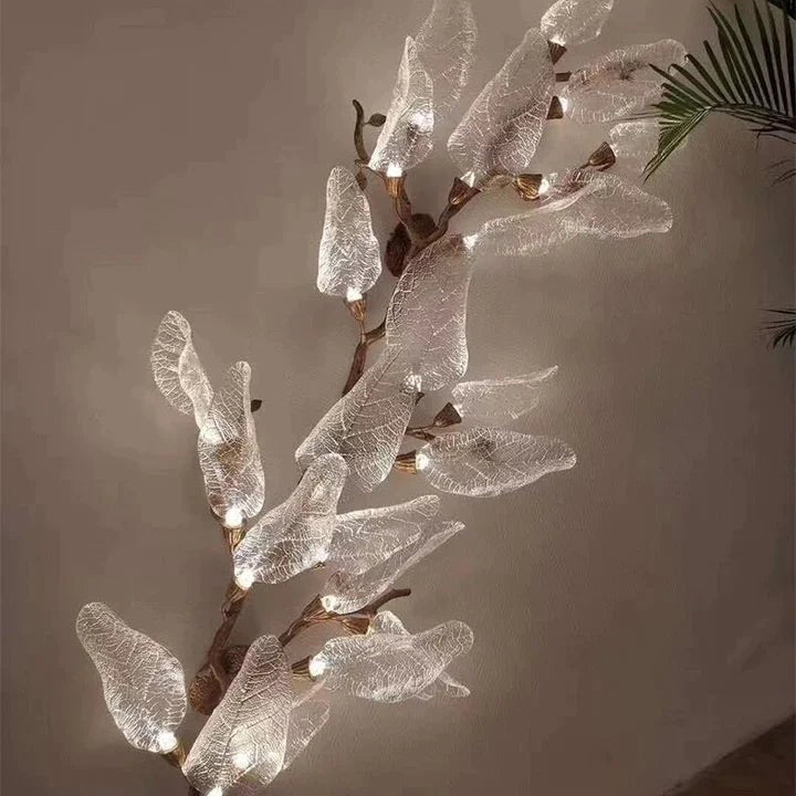 Creative Bionic Resin Leaves Chandelier for Living Room/Dining Room/Staircase - Wall Lamp/W31.5"*H70.8"Warm LightBlushlighting