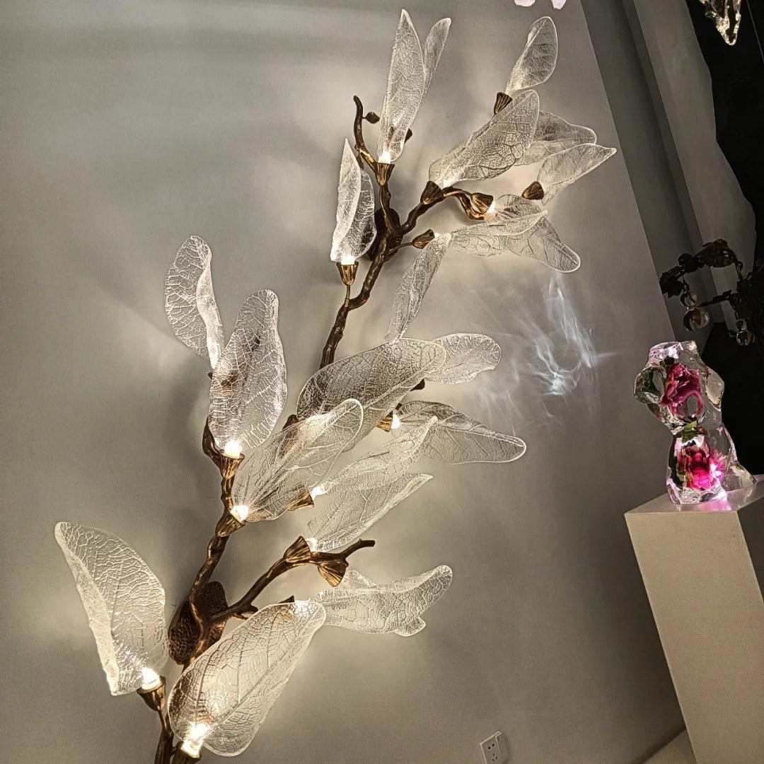 Creative Bionic Resin Leaves Chandelier for Living Room/Dining Room/Staircase - Wall Lamp/W27.5"*H59.1"Warm LightBlushlighting
