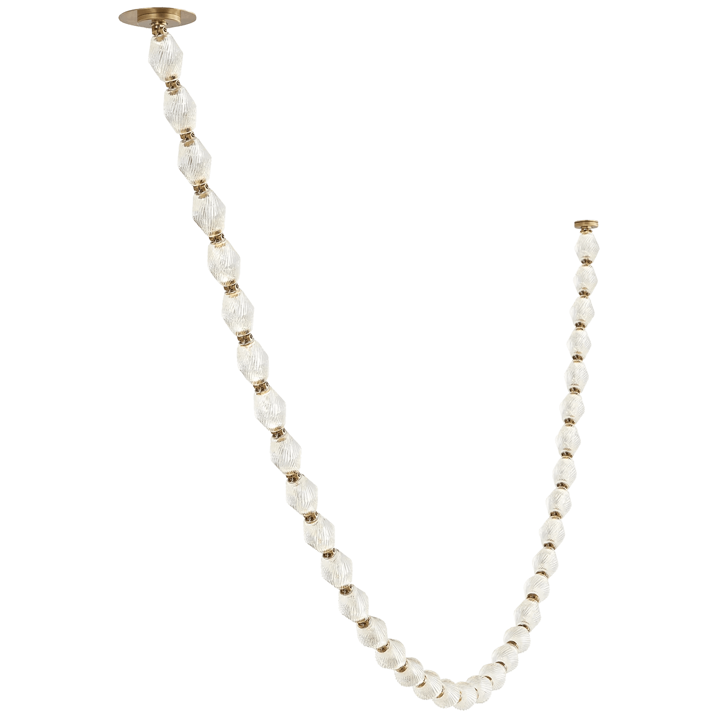 Creative Glass Pearl Necklace Pendant Chandelier for Living/Dining Room/Staircase - L39.4"/3.5kgTwoWarm LightBlushlighting