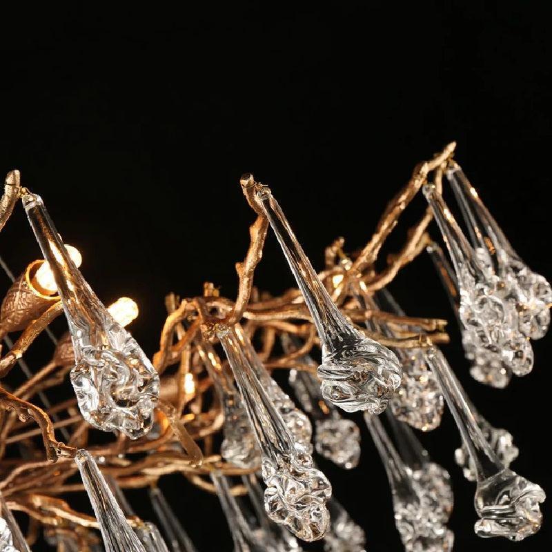 Creative Rose Crystal Brass Branch Chandelier - Blushlighting