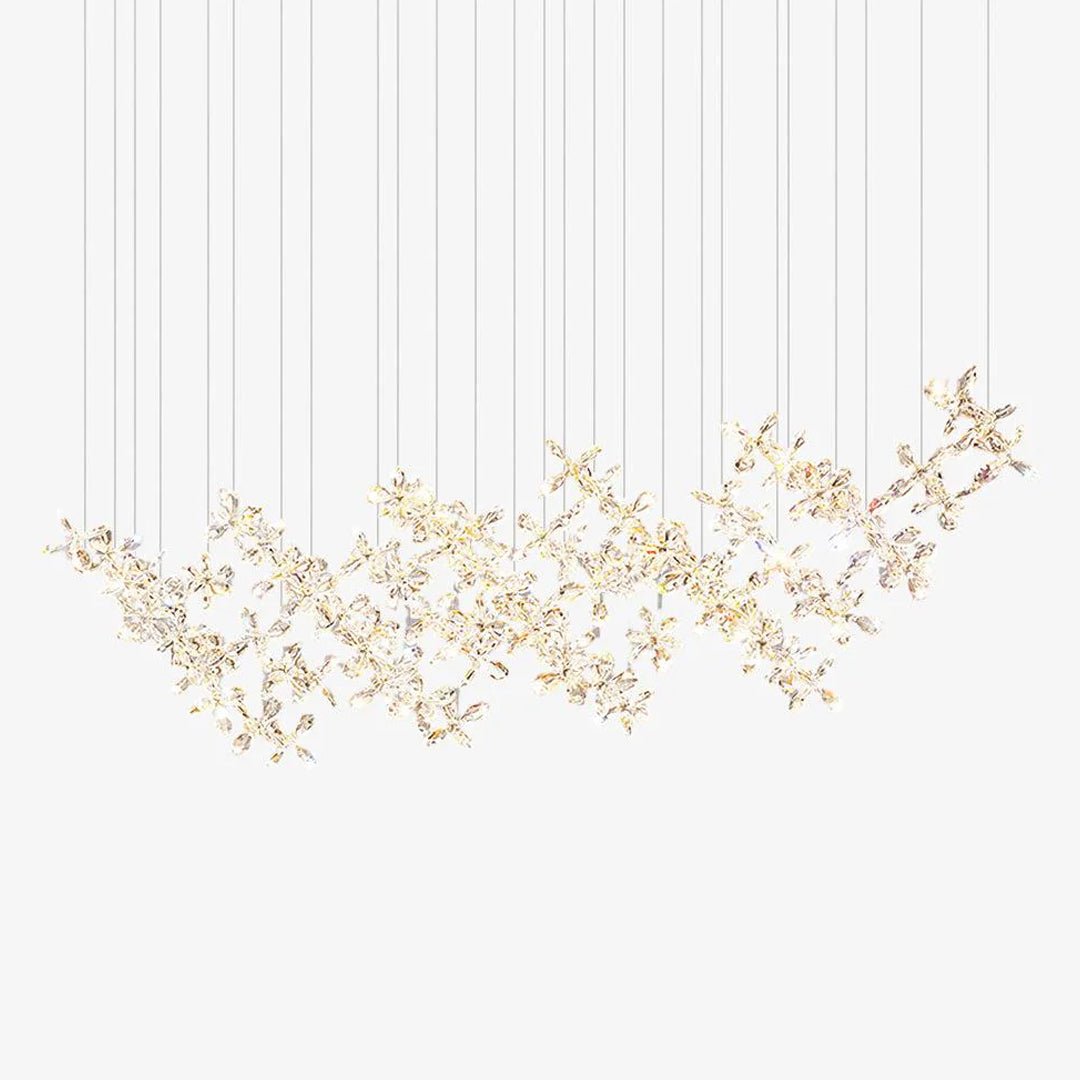 Cross Star Flower Crystal Chandelier - ∅ 47.2″ x H 59.1″ / Dia 120cm x H 150cmSilver & ClearWarm LightBlushlighting