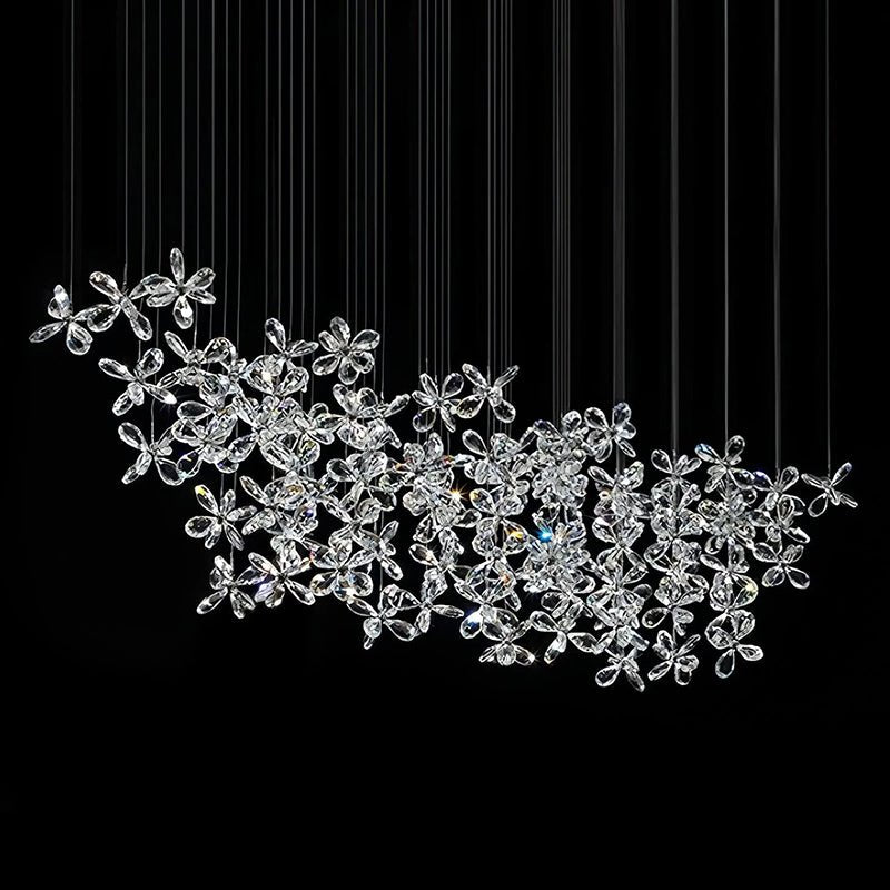 Cross Star Flower Crystal Chandelier - ∅ 47.2″ x H 59.1″ / Dia 120cm x H 150cmSilver & ClearWarm LightBlushlighting