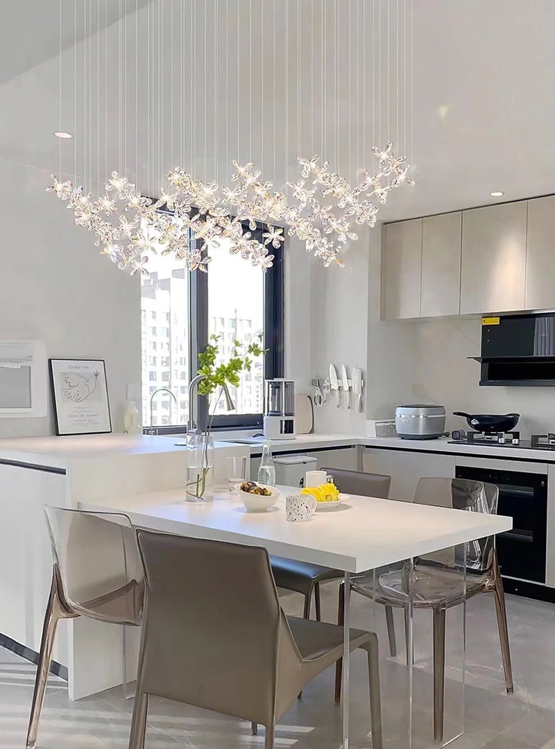 Cross Star Flower Crystal Chandelier - ∅ 47.2″ x H 59.1″ / Dia 120cm x H 150cmSilver & ClearWarm LightBlushlighting