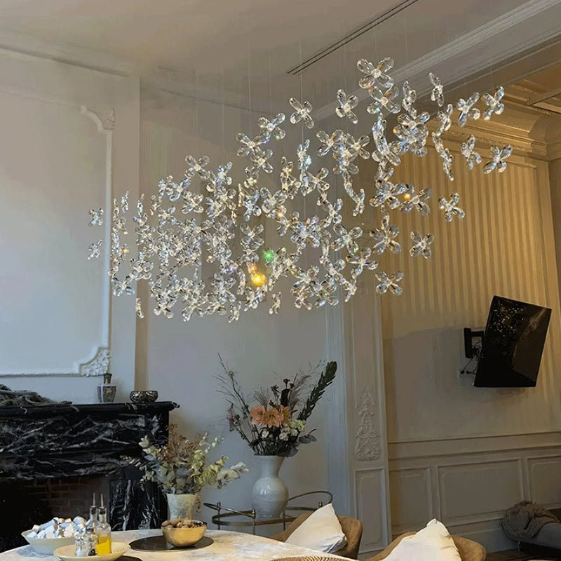 Cross Star Flower Crystal Chandelier - ∅ 47.2″ x H 59.1″ / Dia 120cm x H 150cmSilver & ClearWarm LightBlushlighting