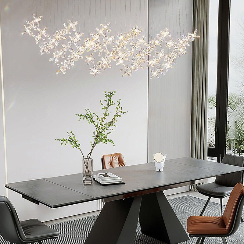 Cross Star Flower Crystal Chandelier - ∅ 47.2″ x H 59.1″ / Dia 120cm x H 150cmSilver & ClearWarm LightBlushlighting