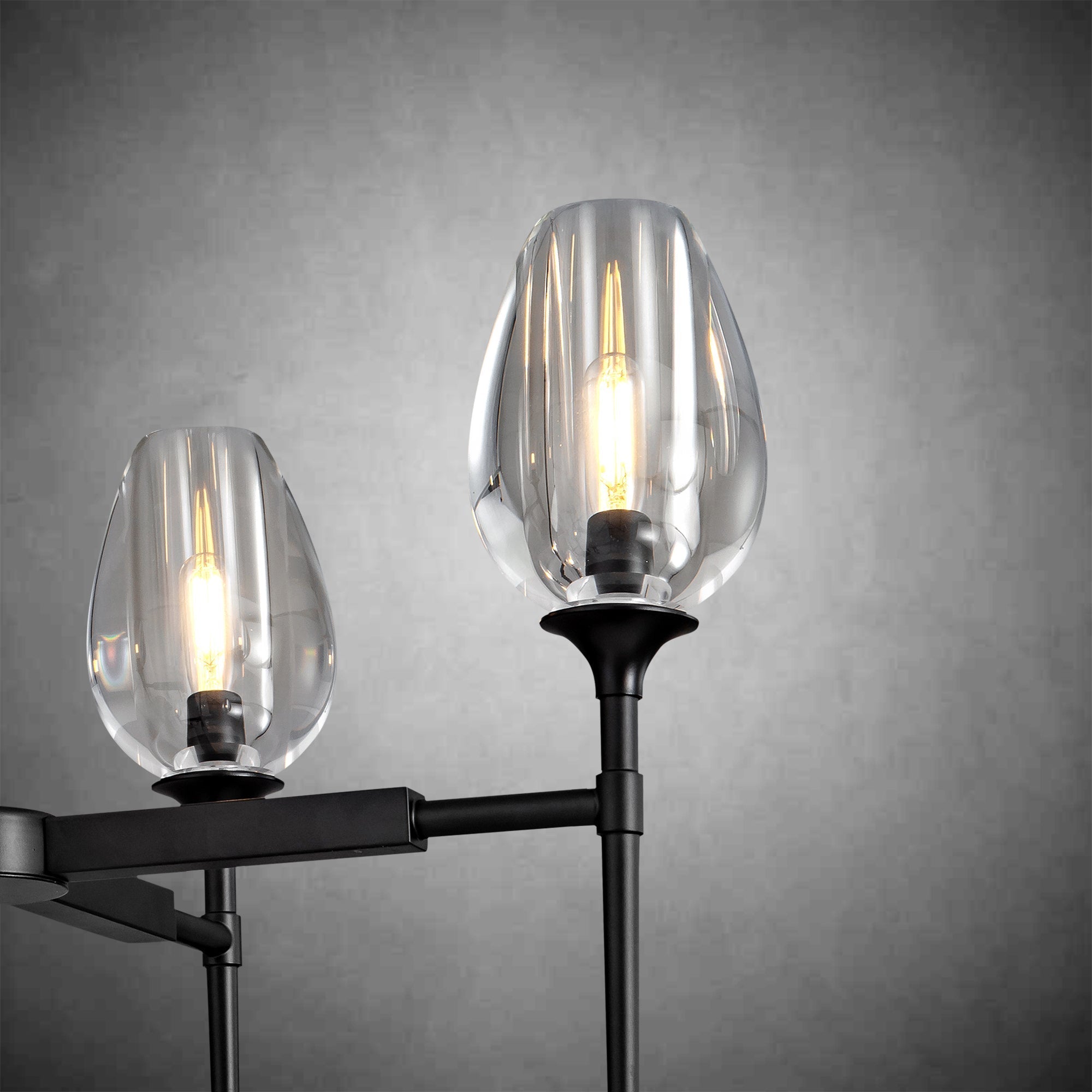 Crystal Black Pendant Lights Kitchen Island - 4 - Black - 54inBlushlighting