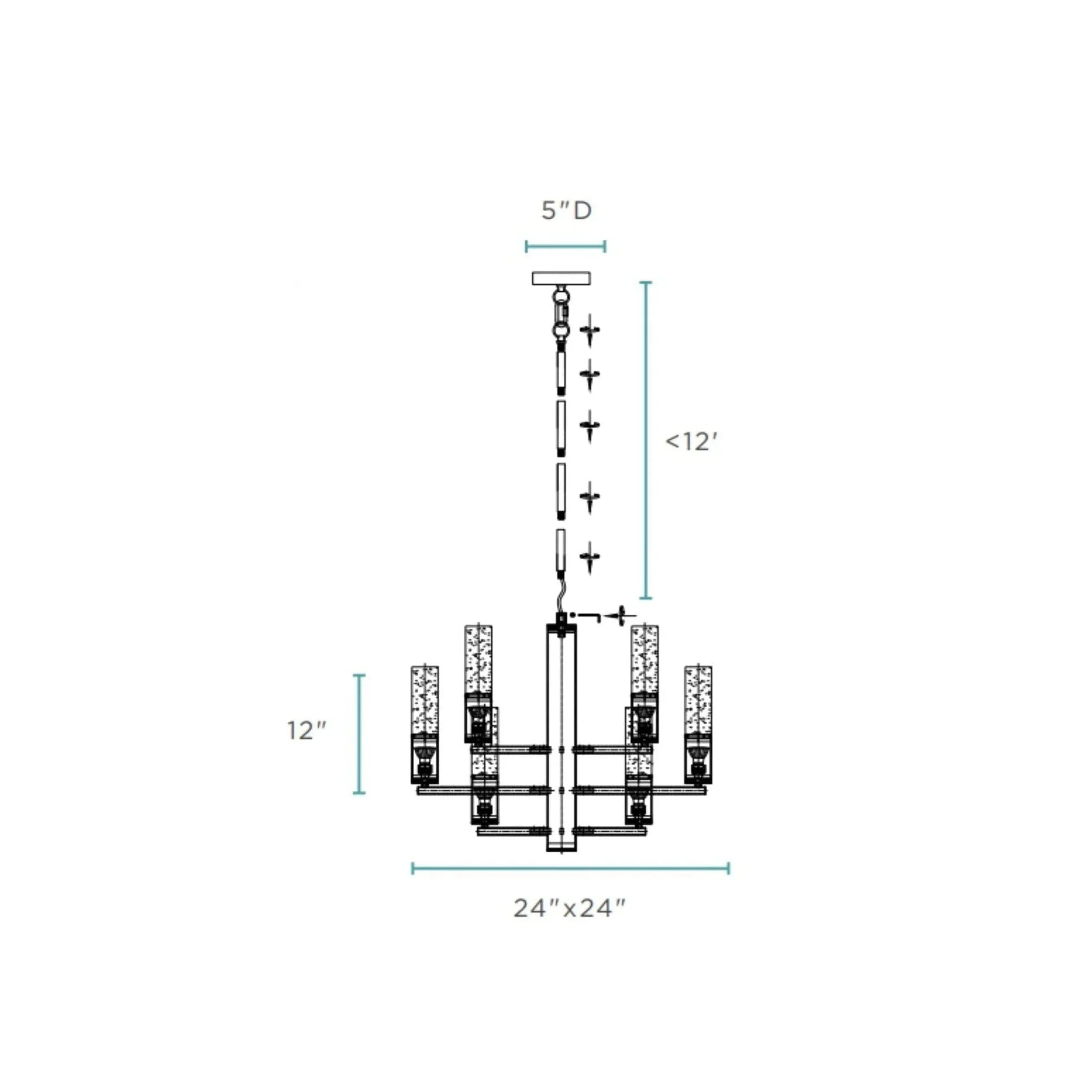 Crystal Cylinders Chandelier 16 Lights Dimmable - Blushlighting