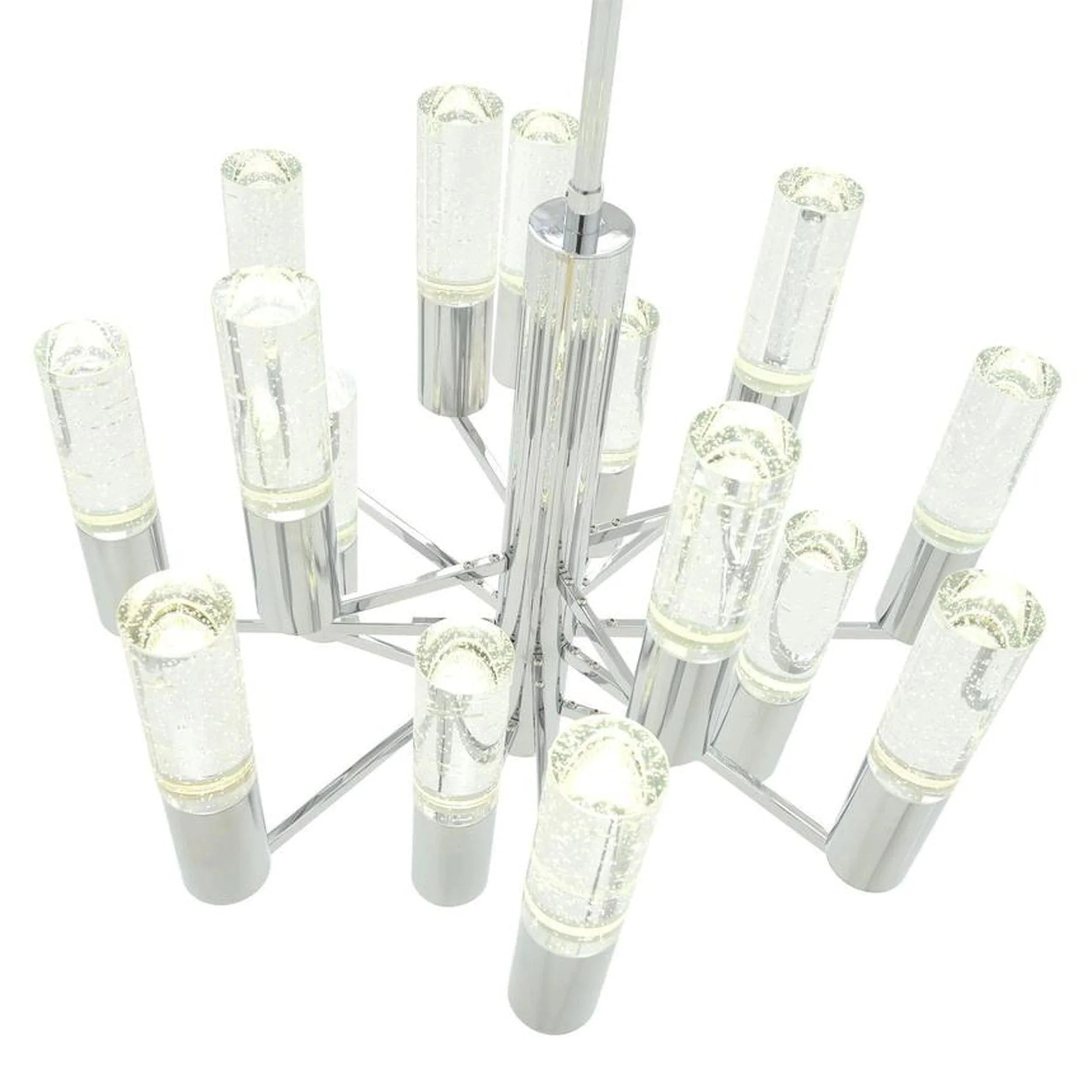 Crystal Cylinders Chandelier 16 Lights Dimmable - Blushlighting