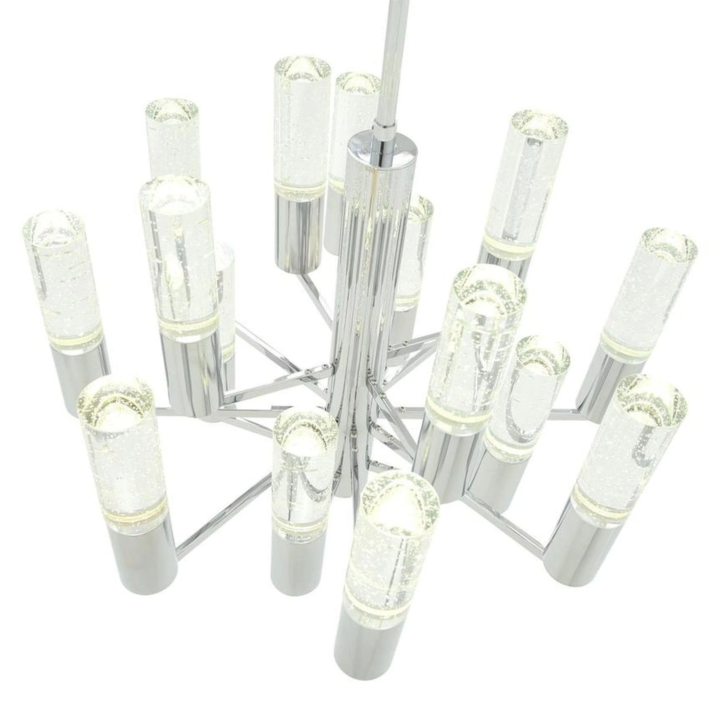 Crystal Cylinders Chandelier 16 Lights Dimmable - Blushlighting