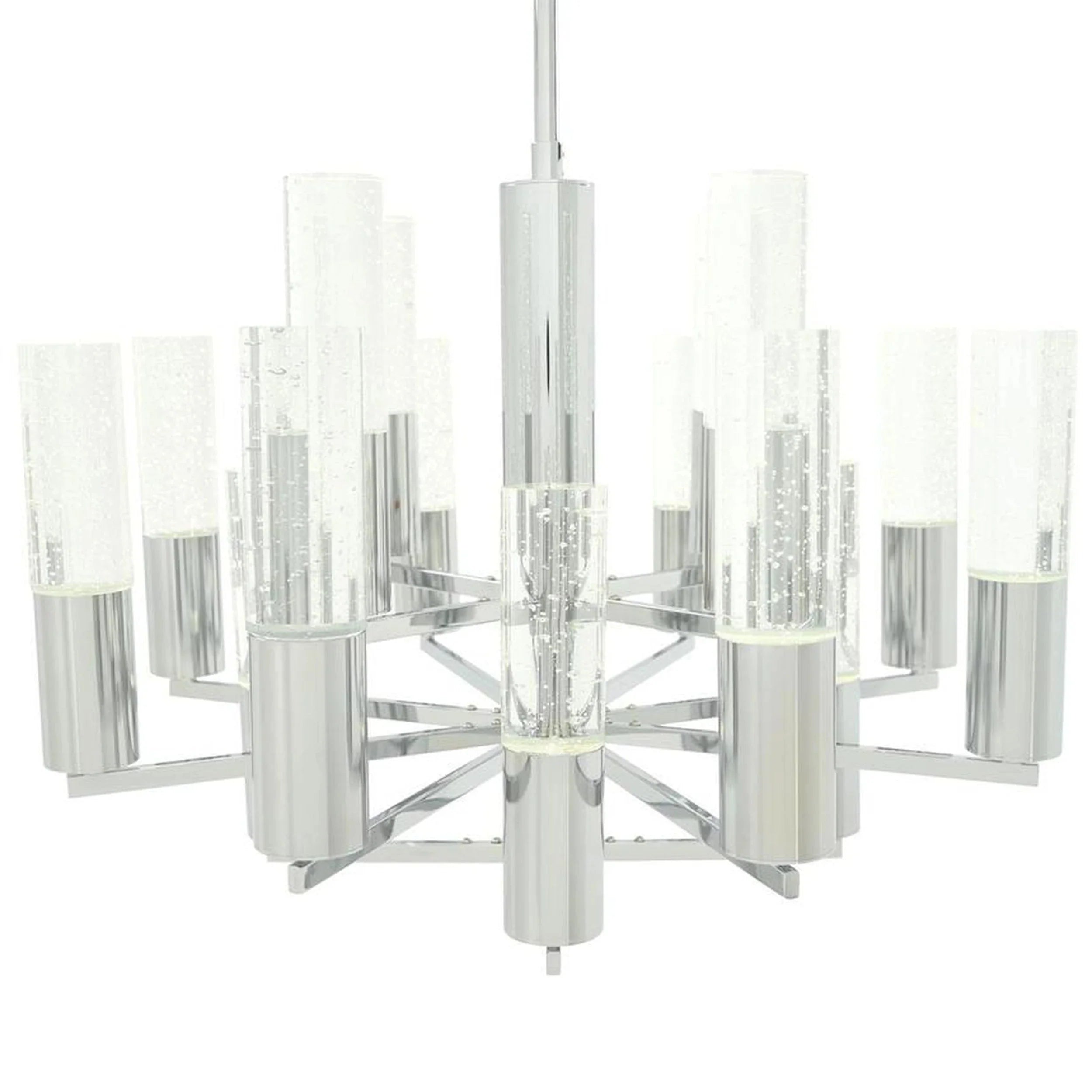 Crystal Cylinders Chandelier 16 Lights Dimmable - Blushlighting