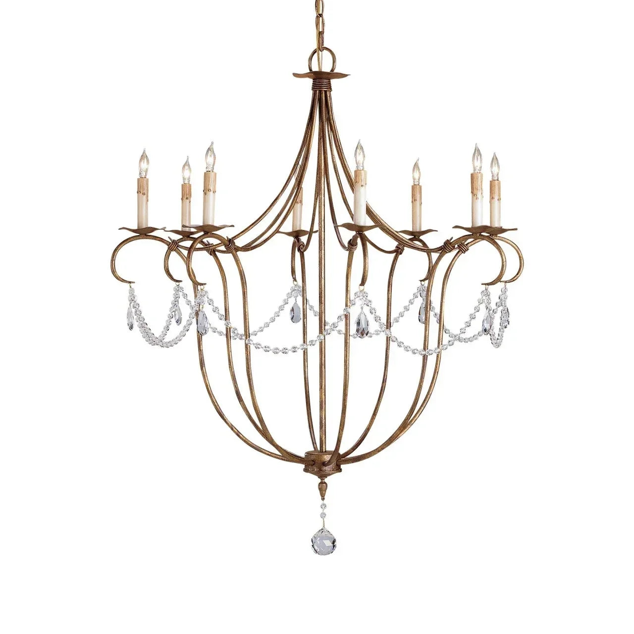 Crystal Lights Large Gold & Silver Chandelier For living room - Blushlighting