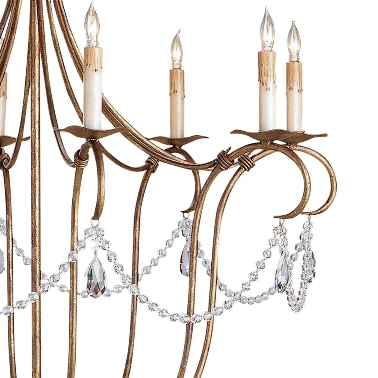 Crystal Lights Large Gold & Silver Chandelier For living room - Blushlighting