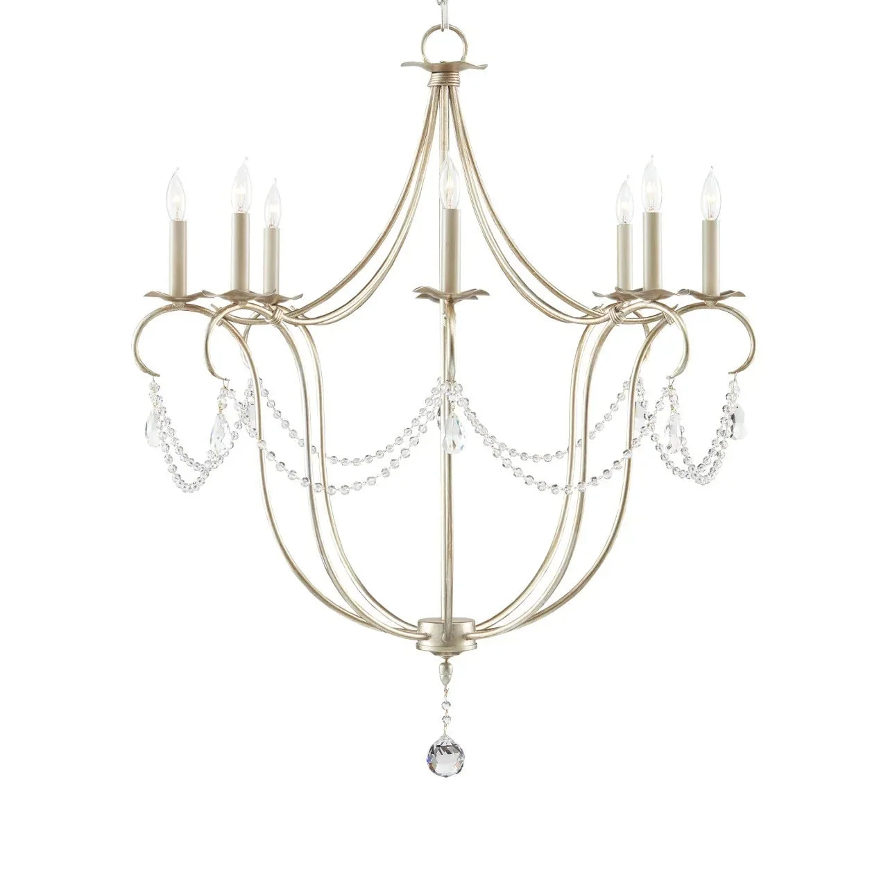 Crystal Lights Large Gold & Silver Chandelier For living room - Blushlighting