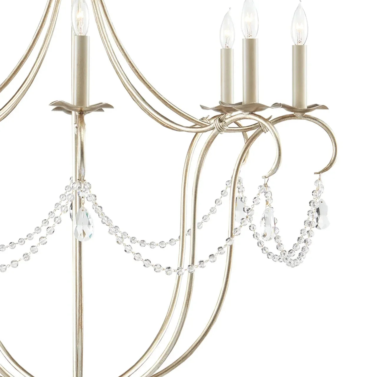 Crystal Lights Large Gold & Silver Chandelier For living room - Blushlighting