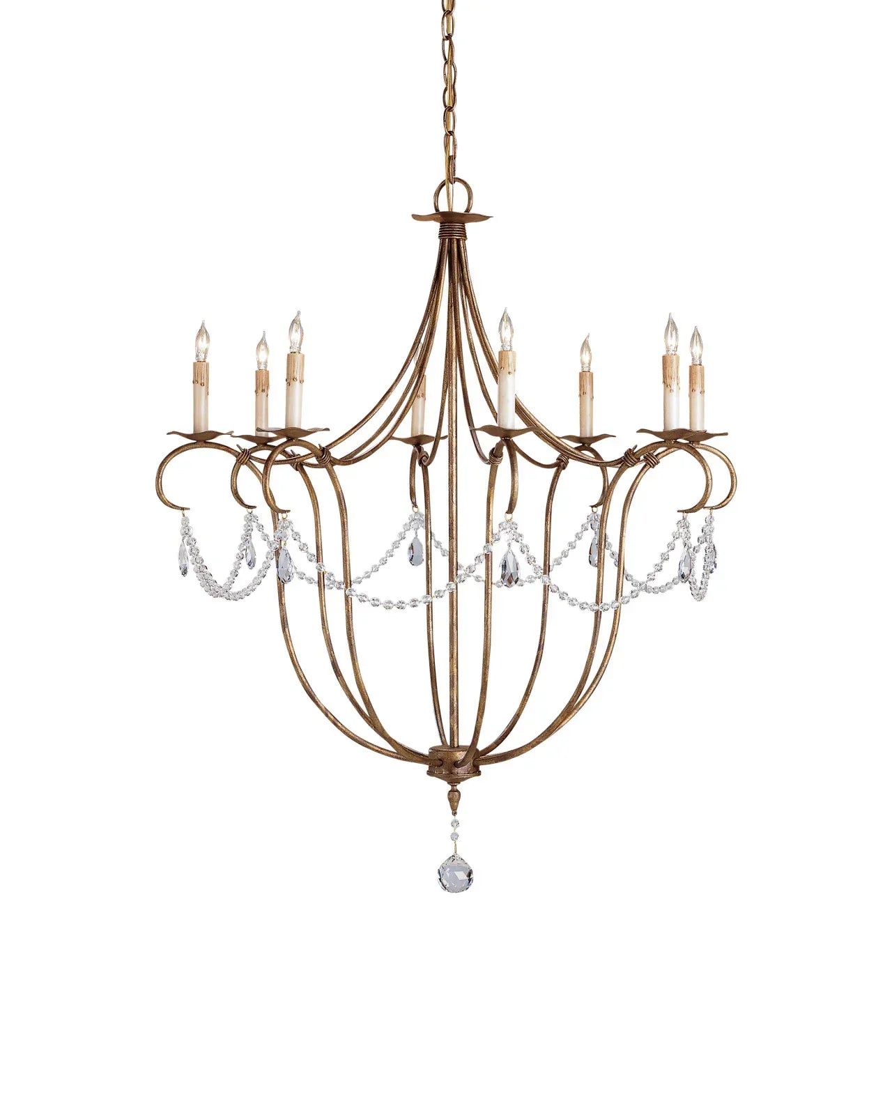 Crystal Lights Large Gold & Silver Chandelier For living room - Blushlighting