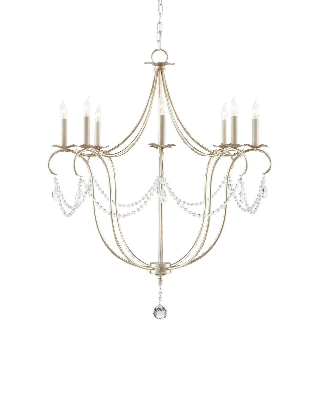 Crystal Lights Large Gold & Silver Chandelier For living room - SilverBlushlighting