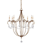 Crystal Lights Large Gold & Silver Chandelier For living room-