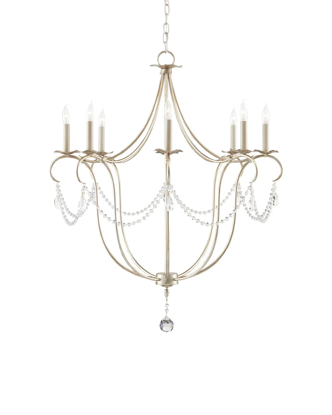 Crystal Lights Large Gold & Silver Chandelier For living room-