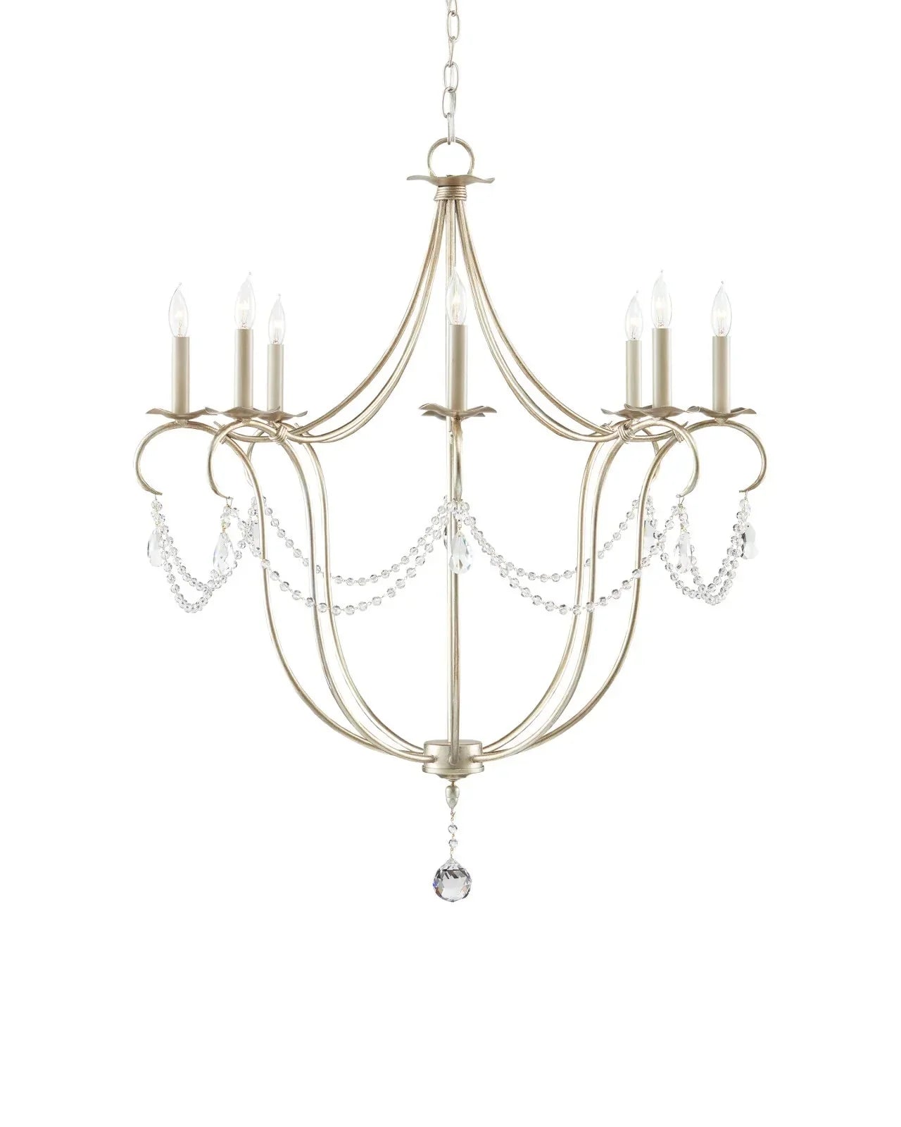 Crystal Lights Large Gold & Silver Chandelier For living room - Blushlighting