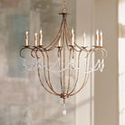 Crystal Lights Large Gold & Silver Chandelier For living room-Gold-