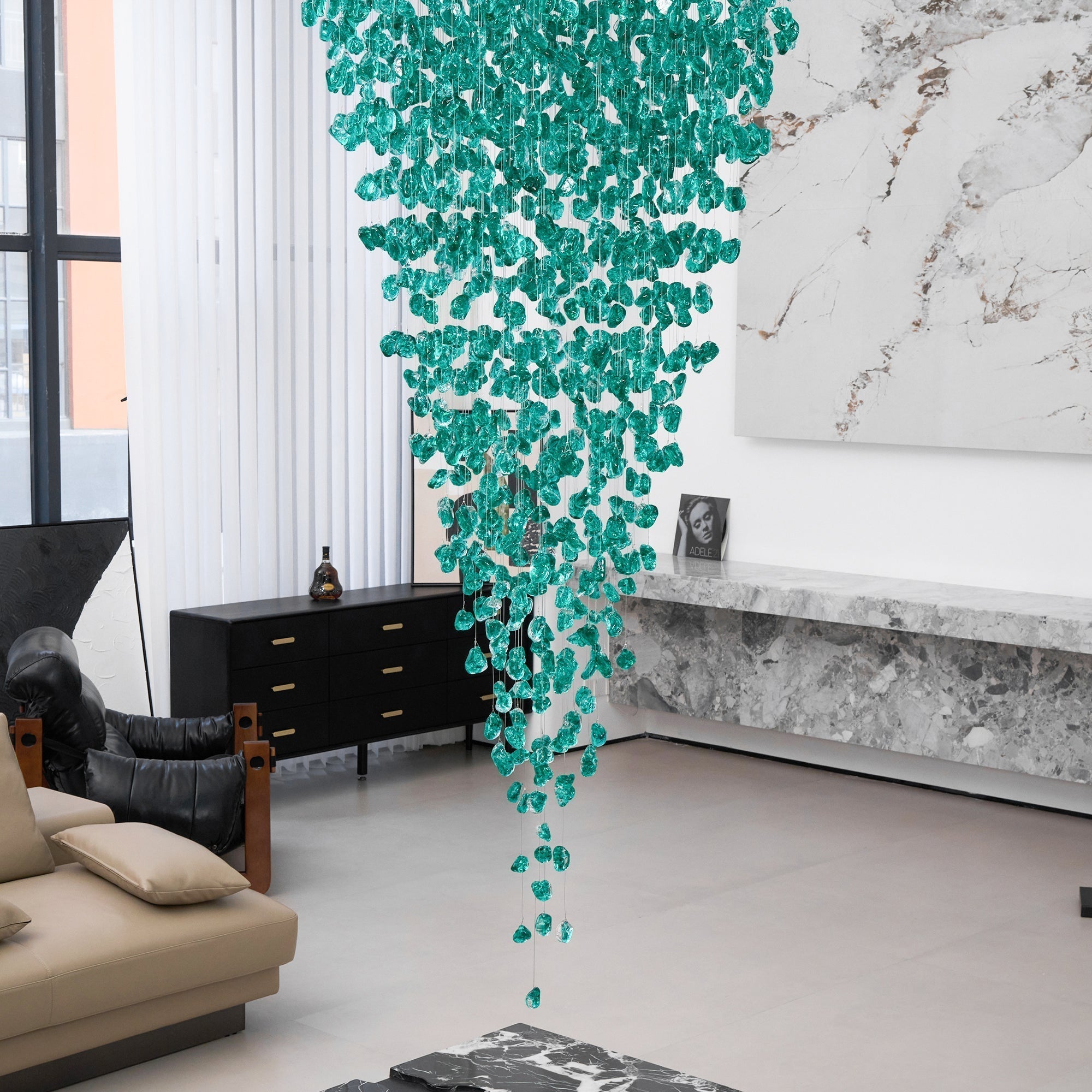 Crystal Stone Crystal Spiral Chandelier - Support customized drawingsBlushlighting