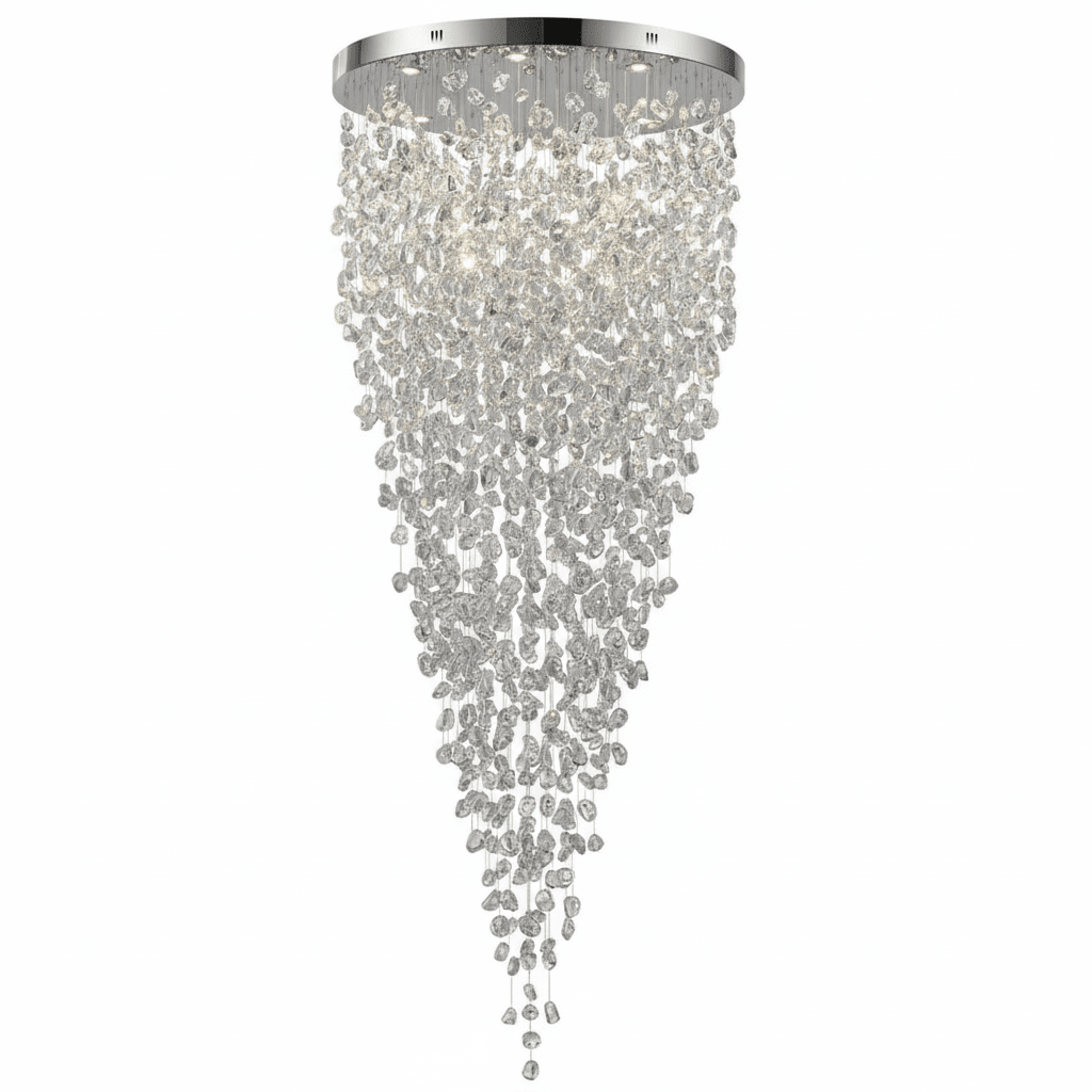 Crystal Stone Crystal Spiral Chandelier - Round Canopy ∅ 39.4″ x H 59.1″ / Dia 100cm x H 150cmBlushlighting
