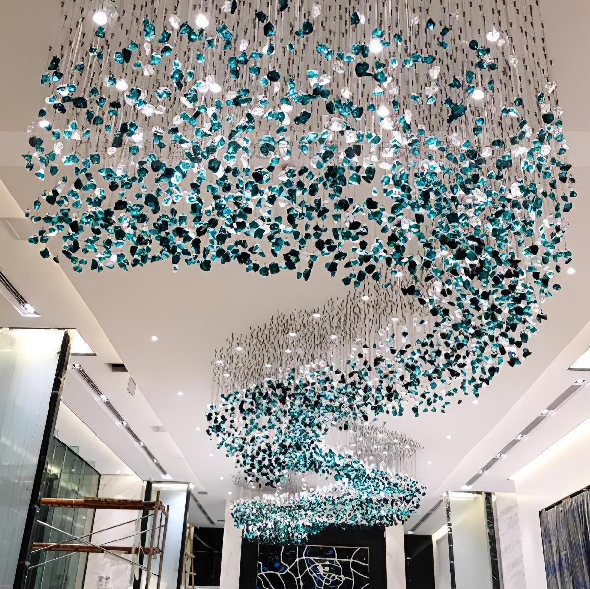 Crystal Stone Crystal Spiral Chandelier - Support customized drawingsBlushlighting
