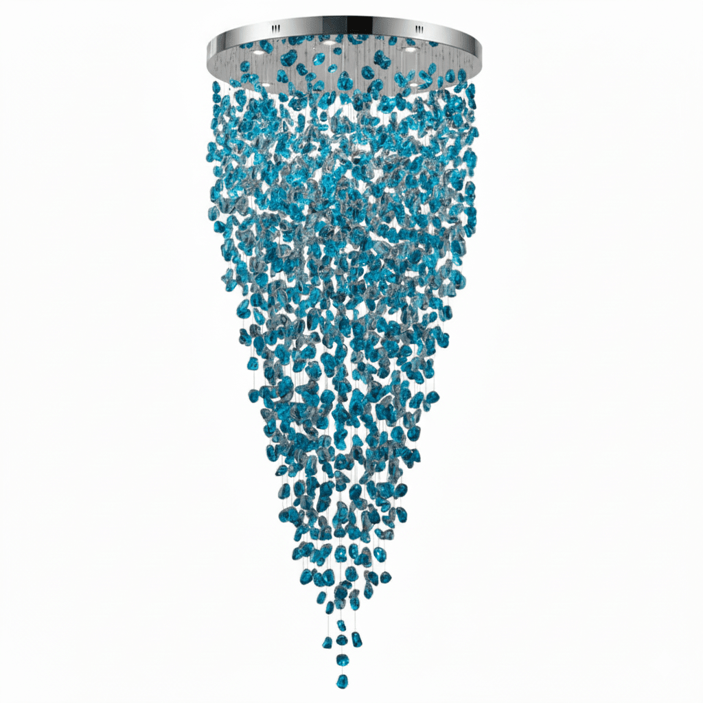 Crystal Stone Crystal Spiral Chandelier - Round Canopy ∅ 39.4″ x H 59.1″ / Dia 100cm x H 150cmBlushlighting