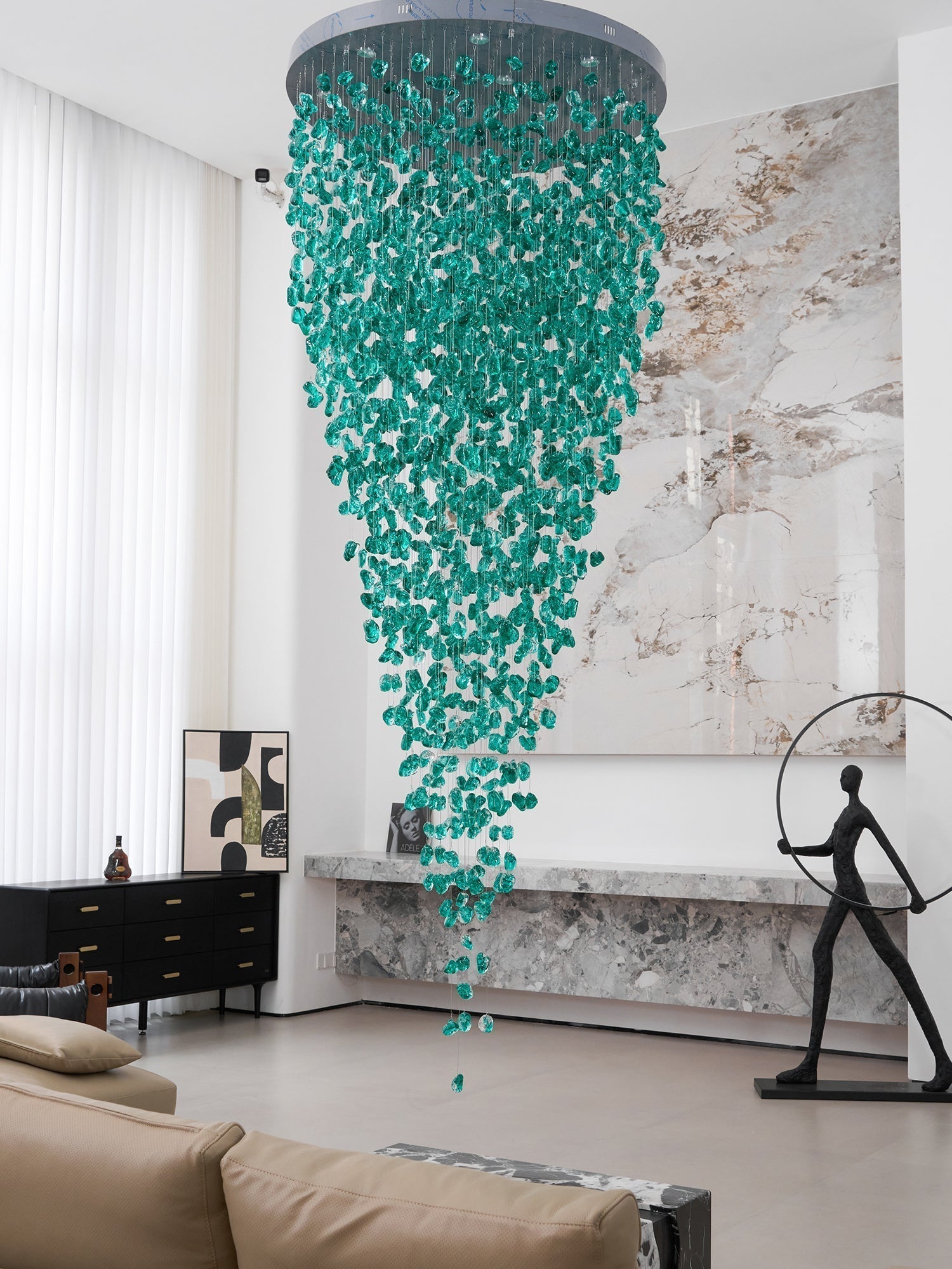 Crystal Stone Crystal Spiral Chandelier - Support customized drawingsBlushlighting