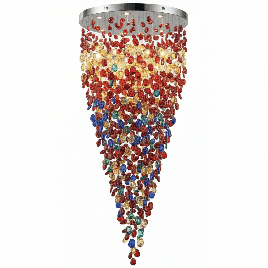 Crystal Stone Crystal Spiral Chandelier - Round Canopy ∅ 39.4″ x H 59.1″ / Dia 100cm x H 150cmBlushlighting