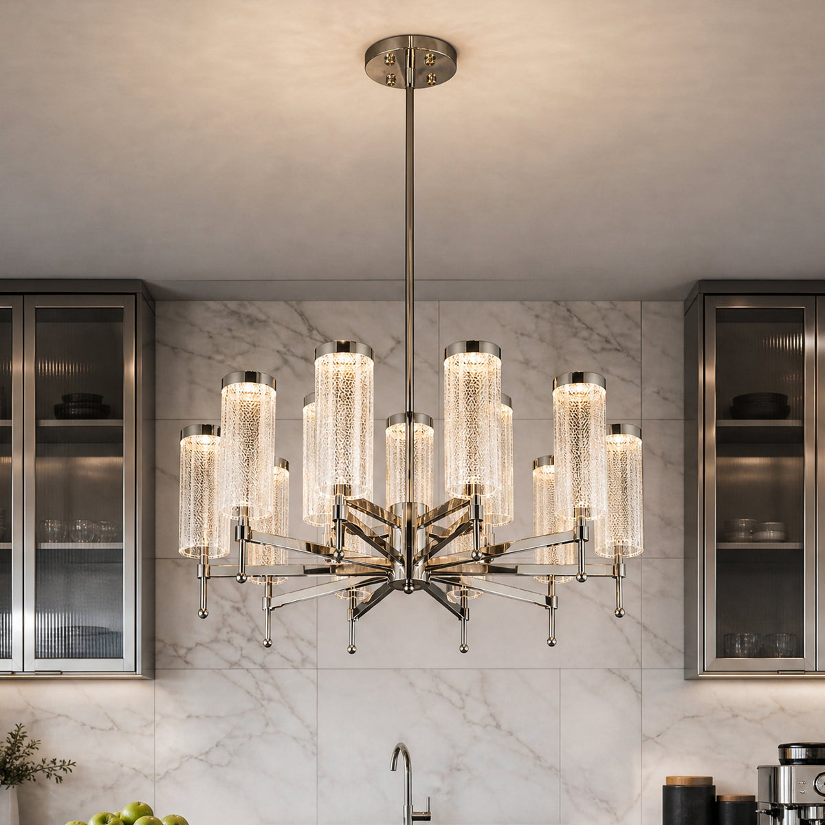 Crystalia Modern Sculptural Ring Chandelier - Blushlighting