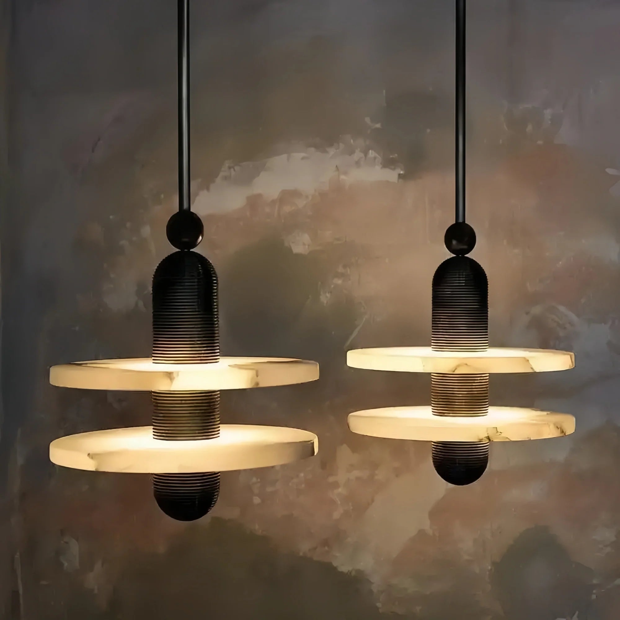 Csilla Alabaster Pendant Light - B - 11"H x 9.8" DBlackBlushlighting
