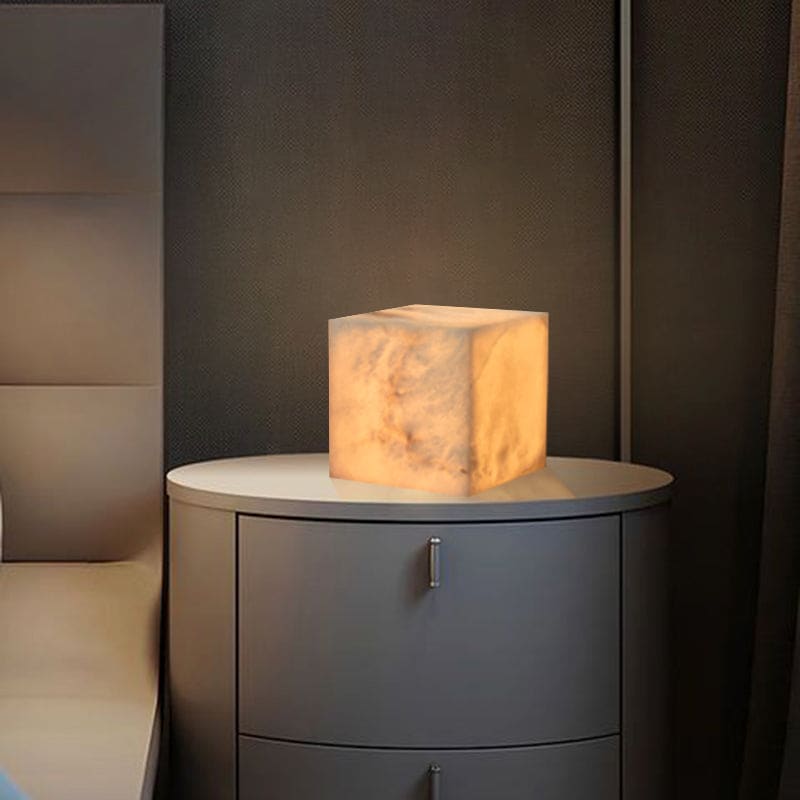 Cube Alabaster Table Lamp - 7.9"Blushlighting