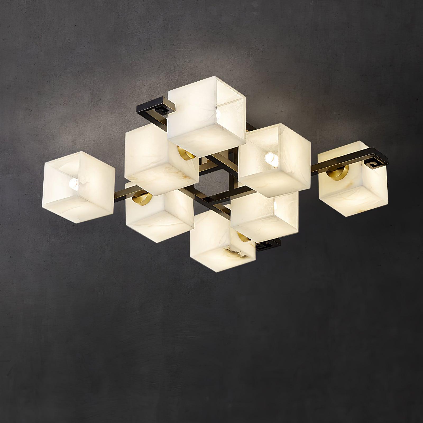 Cubist Alabaster Cluster Ceiling Lamp - by Blushlighting