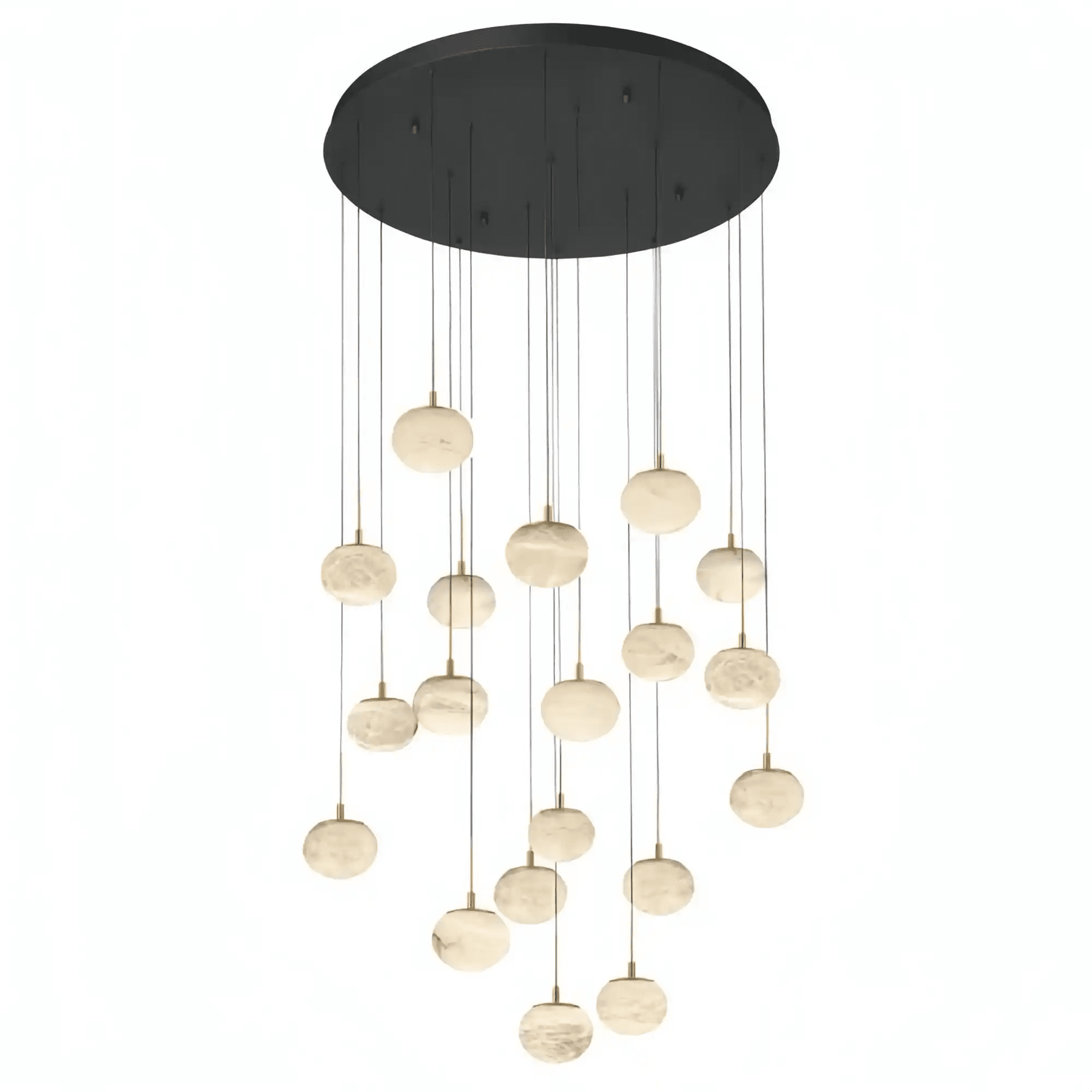 Cudor Round LED Chandelier - Matte Black19 LightBlushlighting