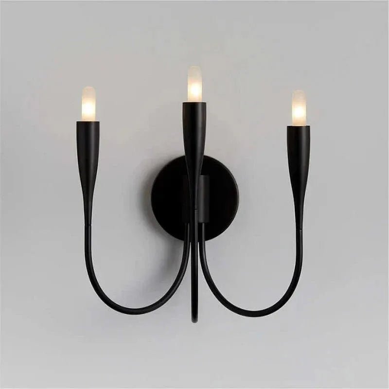 Curve Candelabra Wall Sconce - BlackBlushlighting