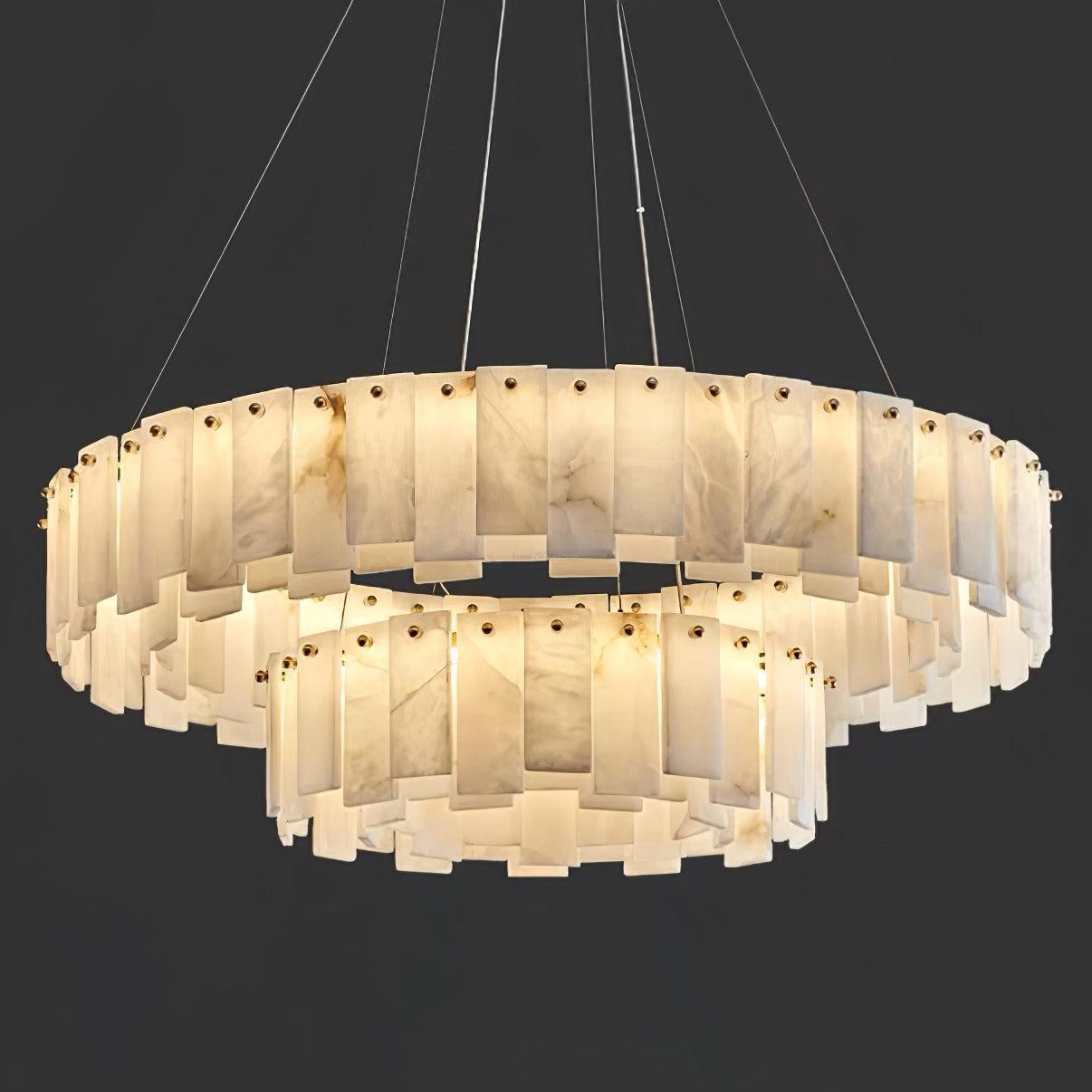 Halos Alabaster Round/Square Chandelier