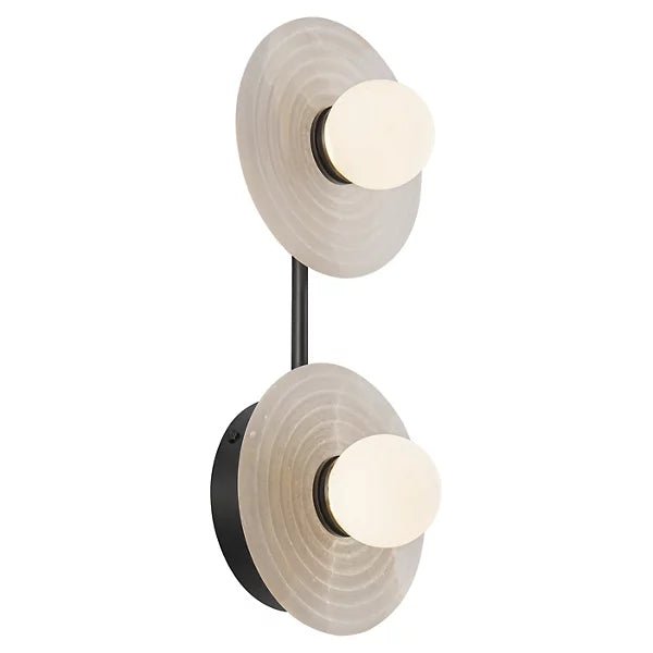 Dahlia Alabaster LED Vanity Light - Bronze2 LightBlushlighting