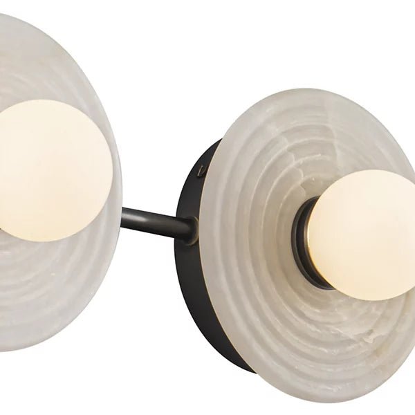 Dahlia Alabaster LED Vanity Light - Bronze2 LightBlushlighting