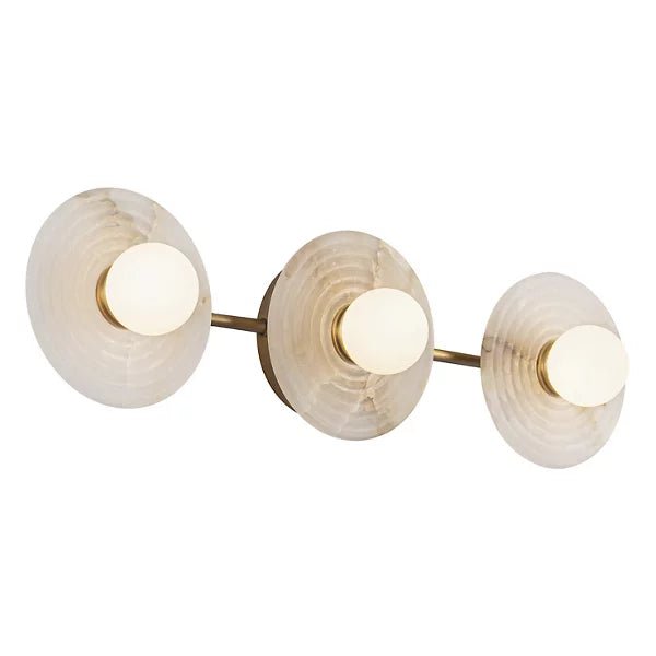 Dahlia Alabaster LED Vanity Light - Bronze2 LightBlushlighting