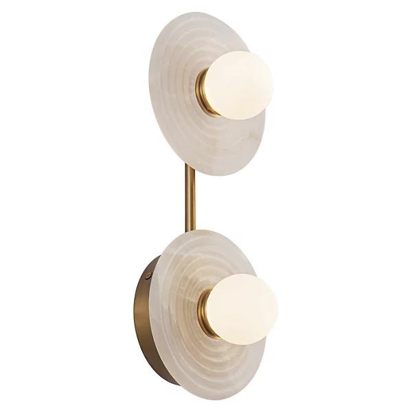 Dahlia Alabaster LED Vanity Light - Vintage Brass2 LightBlushlighting