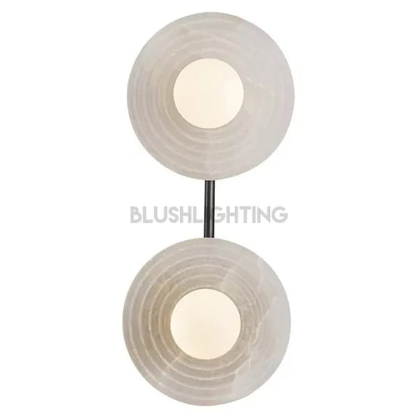 Dahlia Alabaster LED Vanity Light - Bronze2 LightBlushlighting