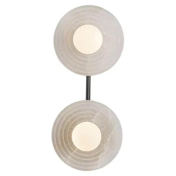 Dahlia Alabaster LED Vanity Light - Bronze2 LightBlushlighting