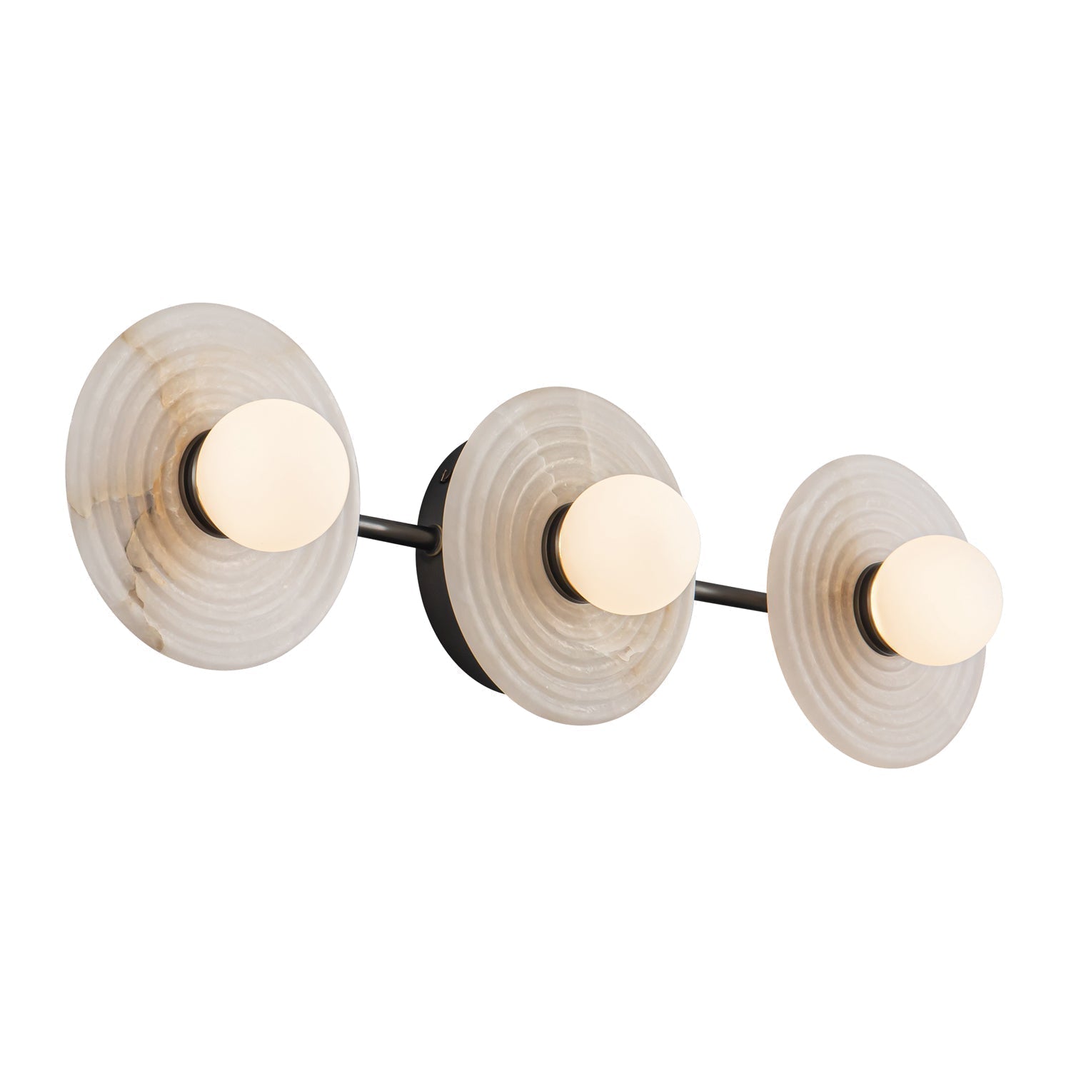 Dahlia Triple Alabaster Wall Sconce - Urban BronzeBlushlighting