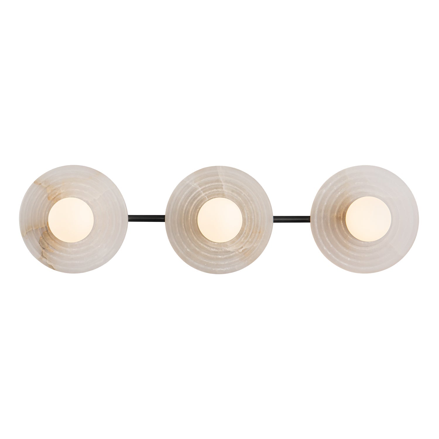 Dahlia Triple Alabaster Wall Sconce - Urban BronzeBlushlighting