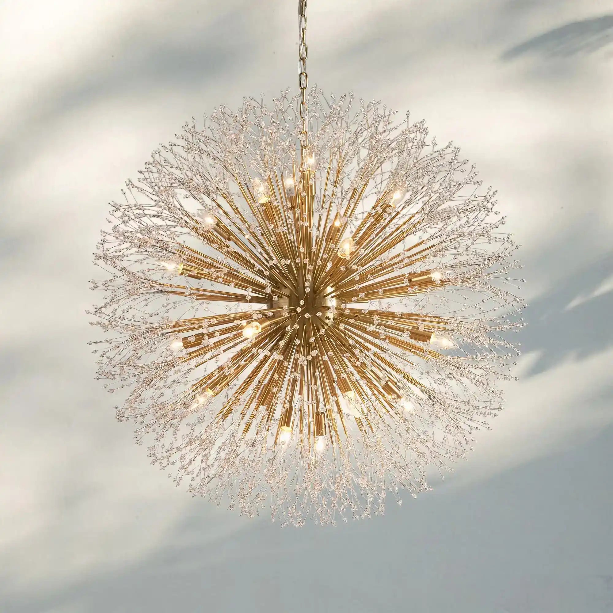 Dandelion Round Chandelier 22''30''43'' - Brass43"Blushlighting