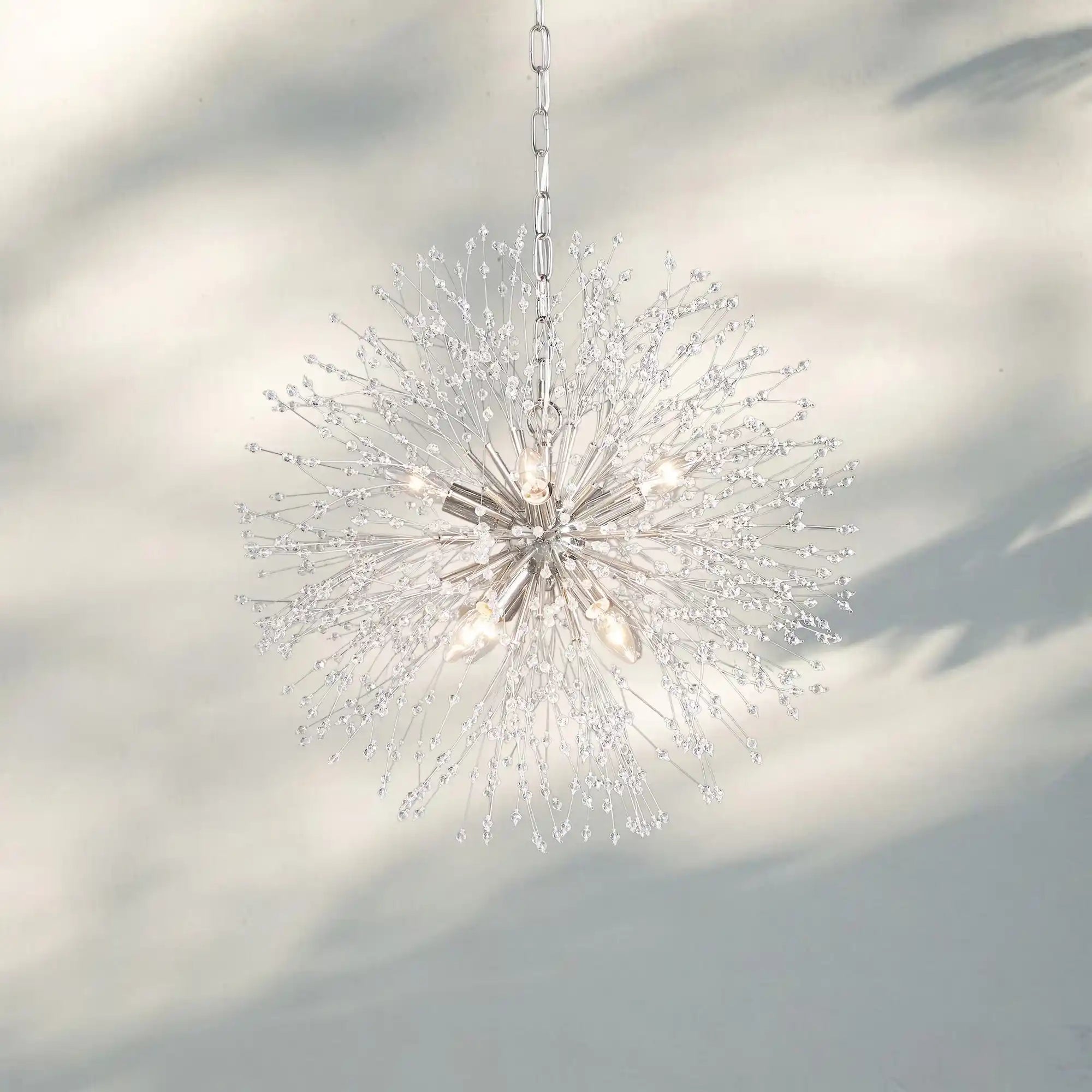 Dandelion Round Chandelier 22''30''43'' - Silver43"Blushlighting